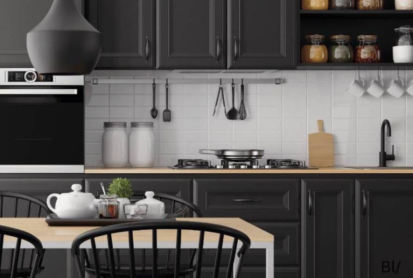 8 Backsplash Design Ideas for Black Kitchen Cabinets