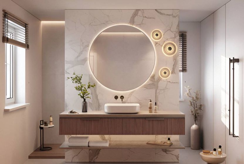 Marble-look tile Ideas for Bathrooms