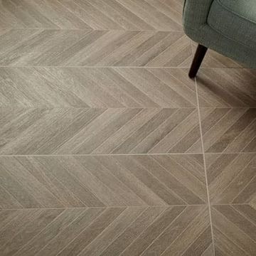 Brown Blend Rectangle Chevron Porcelain Tile neutral beige modern porcelain tile on bathroom shower wall, 18x35