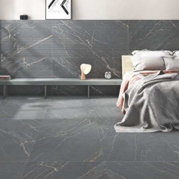 CARDO beautiful dark gray premium tile on bathroom shower wall, 24x47