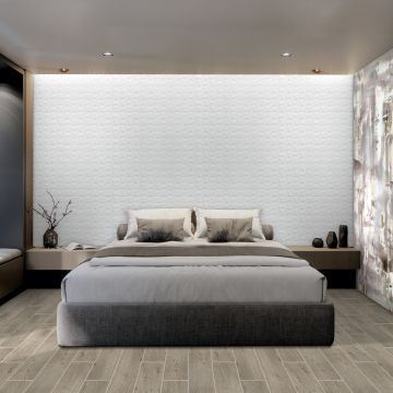 Stagecoach Hexagon walnut brown modern porcelain hexagon tile on bathroom shower wall, 8x9