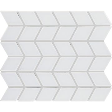 Matte Arctic White Chevron snow white premium tile on bathroom shower wall, 12x12