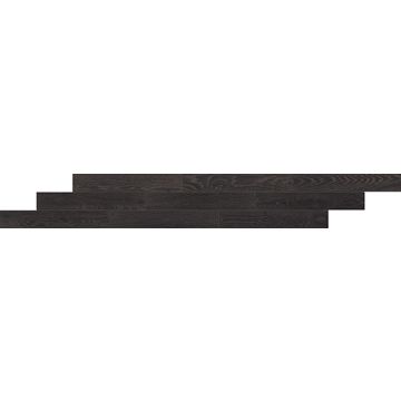 Debonair Estate - DE09 - Ebony - Plank - 8X48 - Matte sophisticated black porcelain tile tile on bathroom shower wall, 8x47