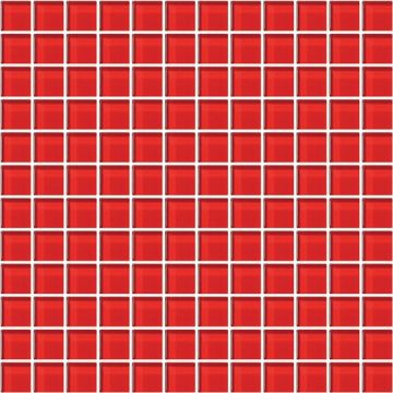 Color Appeal - C117 - Cherry Straight - Joint - 1X1 - Glass beautiful red mosaic tile on bathroom shower wall, 1x1