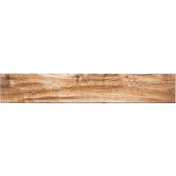 American Estates 216 Natural Plank ULCD Brown warm brown porcelain tile tile on bathroom shower wall, 6x35