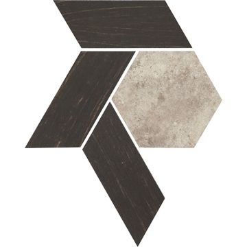 Historic Limestone - HS15 - Native Blend Hexagon - Hex - 12X10 - Matte porcelain tile hexagon tile, sophisticated black, 300x