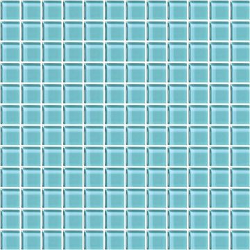 Color Appeal - C108 - Fountain Blue Straight - Joint - 1X1 - Glass sky blue mosaic tile on bathroom shower wall, 1x1