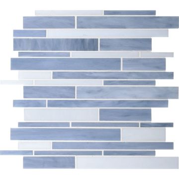 Techno Random Interlocking charcoal grey premium tile on bathroom shower wall, 12x12