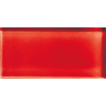 Color Appeal - C117 - Cherry - Rectangle - 4X12  - Glossy beautiful red mosaic tile on bathroom shower wall, 4x12