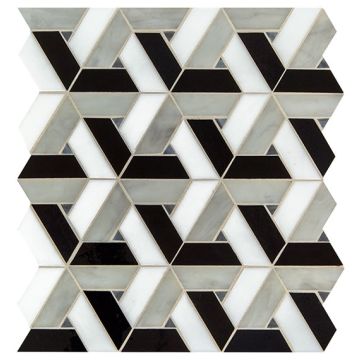 Twilight Trapezoid beautiful 49 premium tile on bathroom shower wall, 12x12
