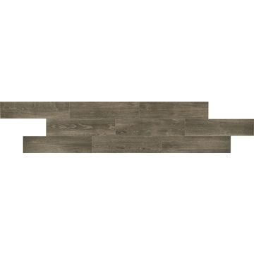 Brown Espresso Plank  chocolate brown engineered porcelain tile on bathroom shower wall, 8x35