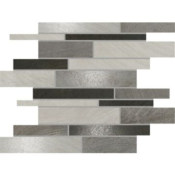 Grey Black Blend Random Interlocking beautiful dark grey premium tile on bathroom shower wall, 12x12