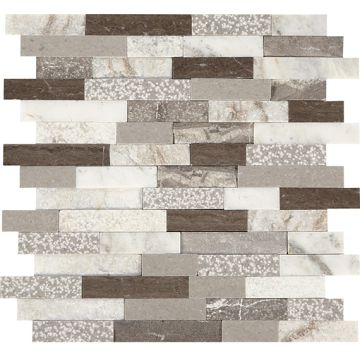 Predella 375 Reverent Taupe Blend Random Linear DE53 Multicolor natural stone tile, artistic multicolor, 12x12
