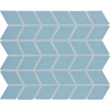 Daltile Waterfall Chevron Blue Glossy Porcelain Tile - Stylish and Durable Blue Glass Tile