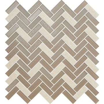 Serentina - SA97 - Composure - Herringbone - 5/8X2 - Glossy mosaic herringbone tile, chocolate brown, 50x50
