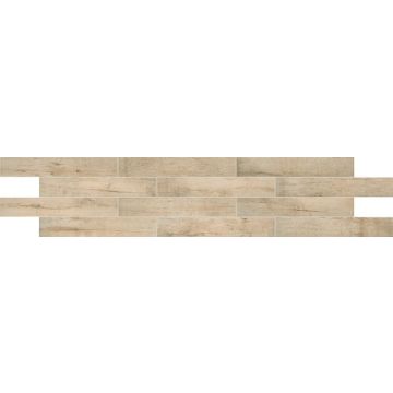 Historic Bridge - HB01 - Upper Ferry - Plank - 6X36 - Matte caramel brown porcelain tile tile on bathroom shower wall, 6x35