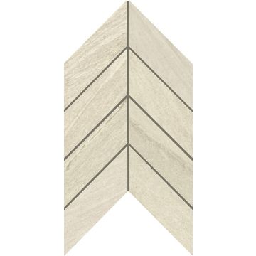 Montesano - MN71 - Greige - Chevron - 2X5 - Matte neutral beige porcelain tile tile on bathroom shower wall, 2x9
