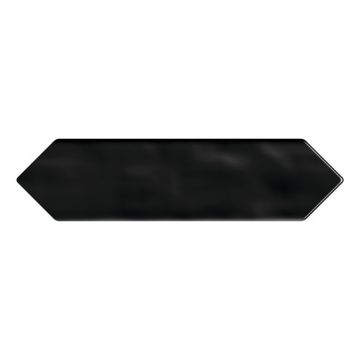 Black Picket Undulated Subway Tile deep black premium subway tile on bathroom shower wall, 3x12