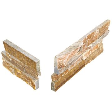 Stacked Stone - S349 - Shanghai Rust - Stacked - 6X24 - Natural Cleft natural stone tile, caramel brown, 6x24
