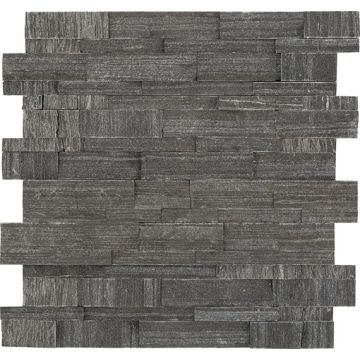 Stacked Stone - S701 - Macau Black - Rectangle - 6X24 - Natural Cleft