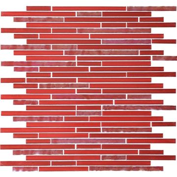 Ruby Random Linear beautiful ruby red premium tile on bathroom shower wall, 12x12