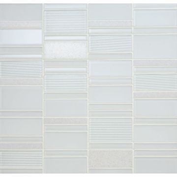 Serentina - SA93 - Bliss Block - Random - Block Random - Glossy mosaic tile, beautiful light gray, 12x12