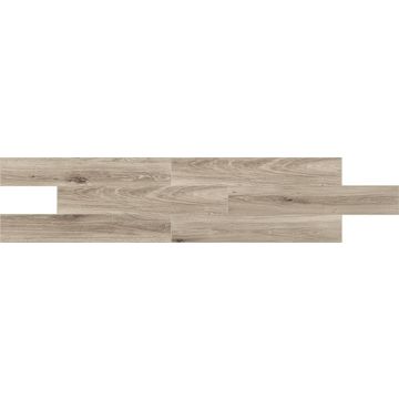 Gravel Road XT Plank warm beige porcelain tile on bathroom shower wall, 6x35