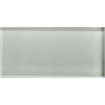 Color Appeal - C102 - Silver Cloud - Rectangle - 4X12  - Glossy beautiful silver mosaic tile on bathroom shower wall, 4x12