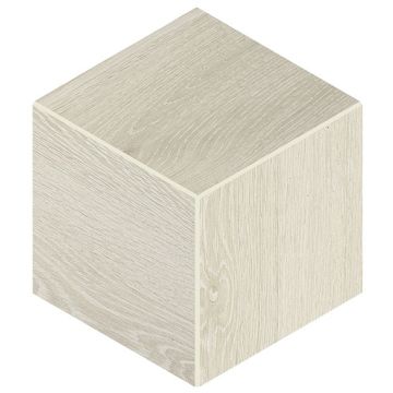 Ash White 3D Cube natural beige engineered porcelain tile on bathroom shower wall, 12x12