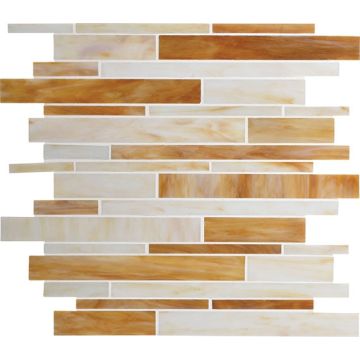 Ranchera Random Interlocking beautiful orange premium tile on bathroom shower wall, 12x12
