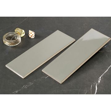 4x12 Hudson Grey Matte Porcelain Tile elegant grey porcelain tile on bathroom shower wall, 4x12