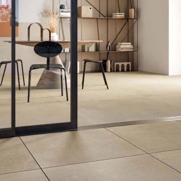 ICONE BLEU BEIGE cream beige premium tile on bathroom shower wall, 24x24