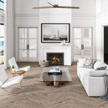 American Estates 215 Pebble Plank AE03 Brown walnut brown porcelain tile tile on bathroom shower wall, 225x900