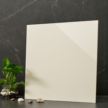 24x24 Element Snow Polished Porcelain Tile pristine white porcelain tile on bathroom shower wall, 24x24