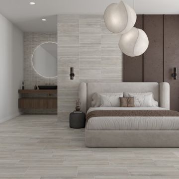 porcelain tile, Rectangle, 12X24, gray travertine look Matte