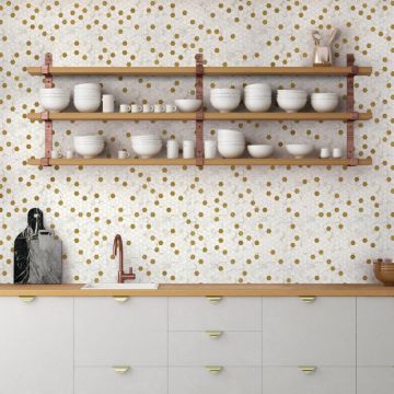Posh Chiffon Hexagon beautiful pearl premium hexagon tile on bathroom shower wall, 2x12