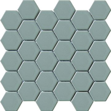 2-inch Vintage Grey Hexagon Porcelain Mosaic Tile elegant grey porcelain mosaic tile on bathroom shower wall, 12x12