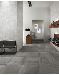 24x24 Alive Moderne Gray Porcelain Tile dove gray engineered porcelain tile on bathroom shower wall, 24x24
