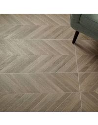 Brown Blend Rectangle Chevron Porcelain Tile neutral beige modern porcelain tile on bathroom shower wall, 18x35