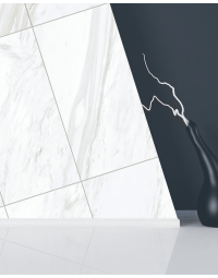 12x24 Carrara Extra Moderne White clean white modern porcelain tile on bathroom shower wall, 300x600