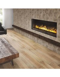 Smoked Pearl Rectangle caramel brown premium tile on bathroom shower wall, 12x12