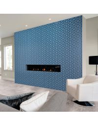Matte Galaxy Picket Undulated beautiful navy premium picket tile on bathroom shower wall, 3x12