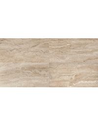 Travertine Rectangle Polished Brown chocolate brown premium tile on bathroom shower wall, 300x600