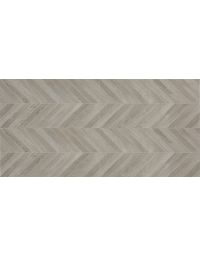 Smoke Rectangle Chevron soft beige refined porcelain tile on bathroom shower wall, 6x35