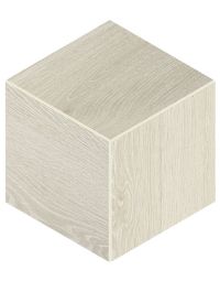 Ash White 3D Cube natural beige engineered porcelain tile on bathroom shower wall, 12x12