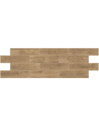 Gaineswood 6x24 Glazed Porcelain Tile – Matte Wood Look earthy brown premium porcelain tile on bathroom shower wall, 6x24