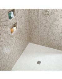 Matte Alabaster Hexagon pure white premium hexagon tile on bathroom shower wall, 3x6