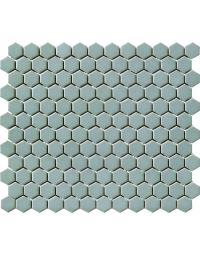 1-inch Vintage Grey Hexagon Porcelain Mosaic Tile storm grey modern porcelain mosaic tile on bathroom shower wall, 12x12