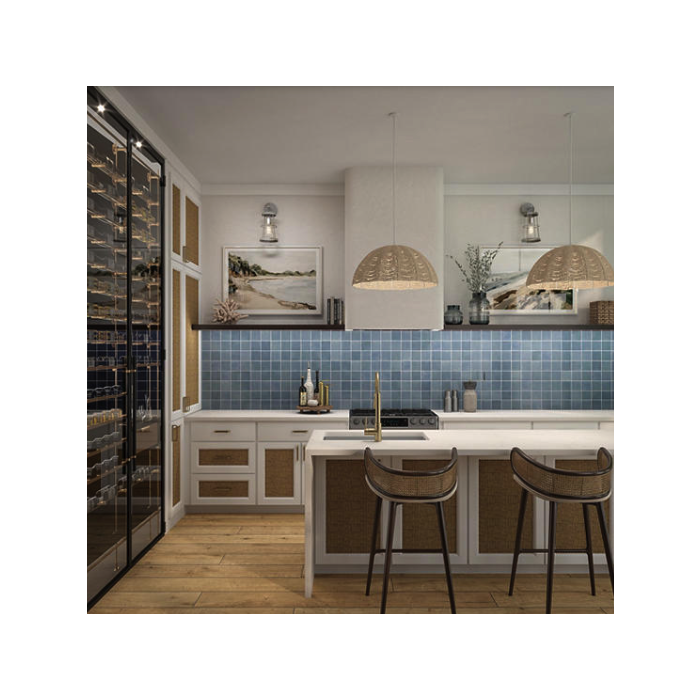4 x 4 inches, Navy Blue Glazed Ceramic TILE, High-Gloss