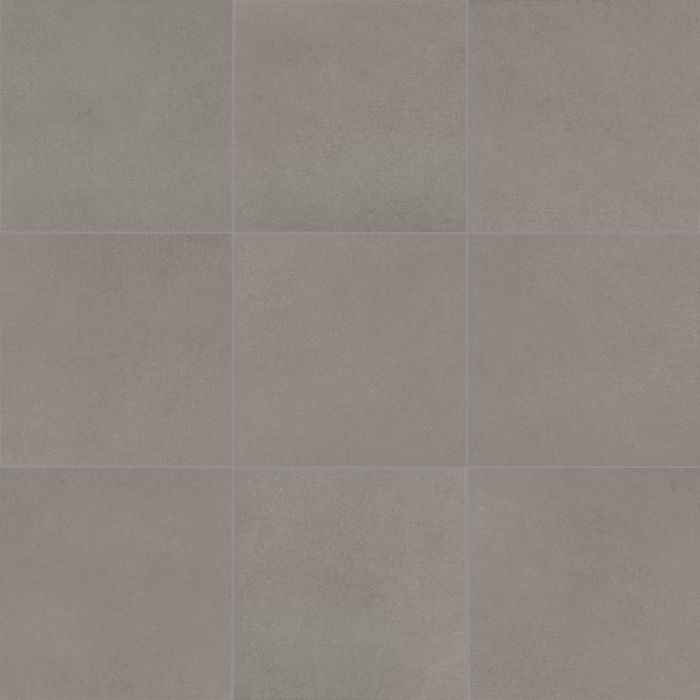Daltile's 12x12 Truffle Square Matte Gray Porcelain Tile, when placed side by side, evoke a minimalist aesthetic, perfect for contemporary interiors.